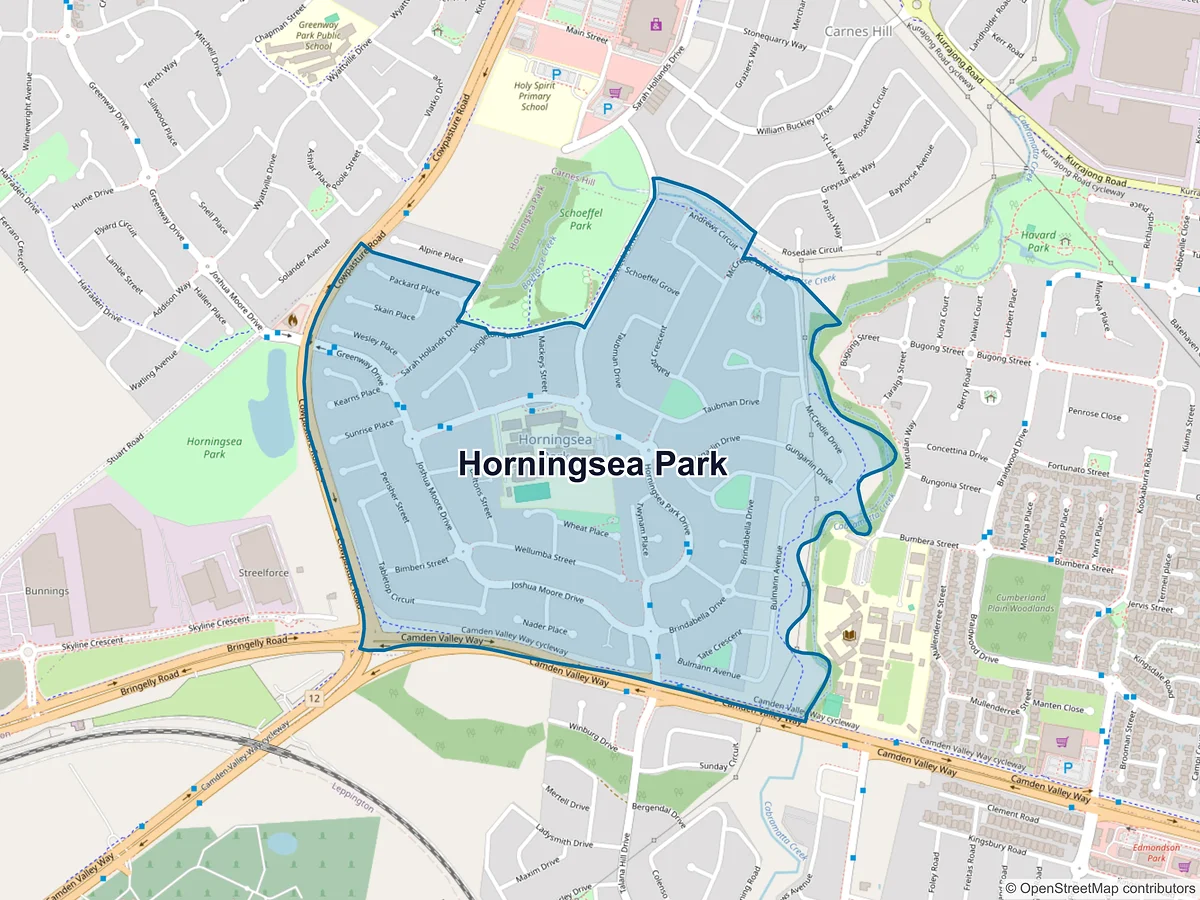 Map of Horningsea Park, NSW, Australia
