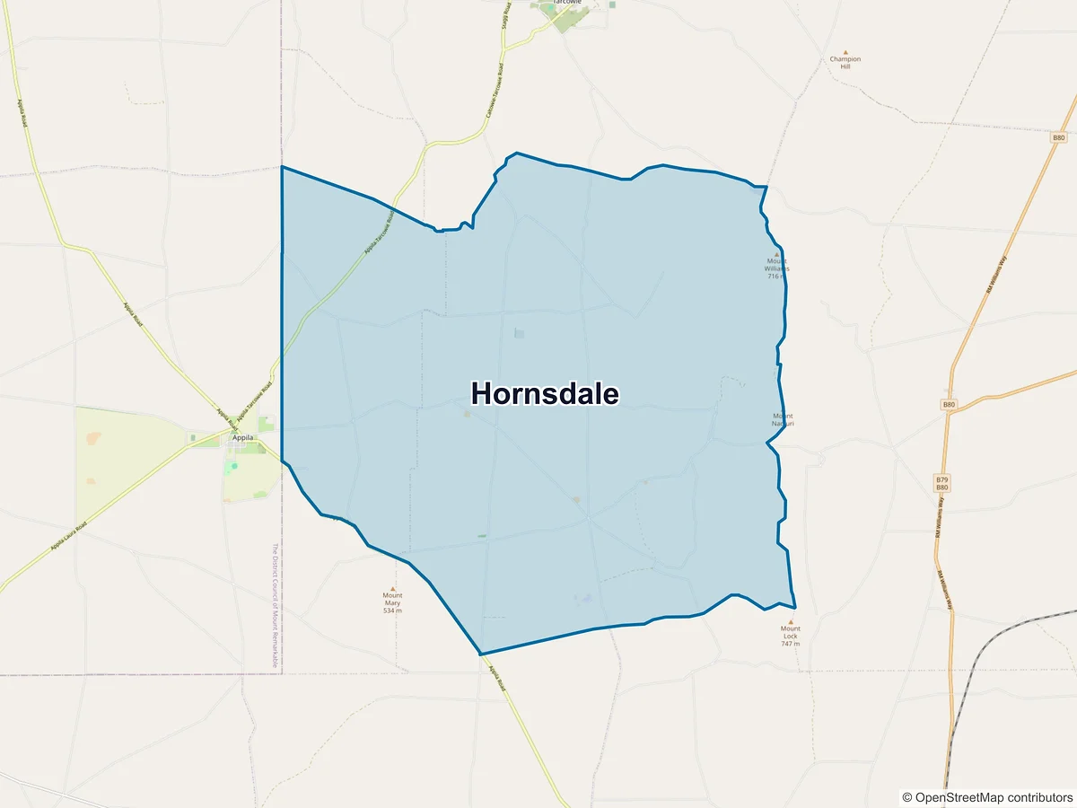 Map of Hornsdale, SA, Australia