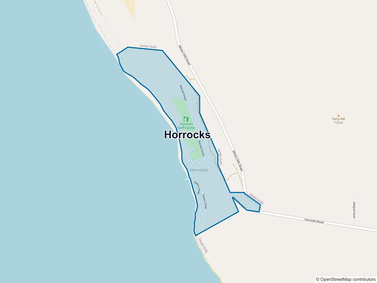 Map of Horrocks, WA, Australia