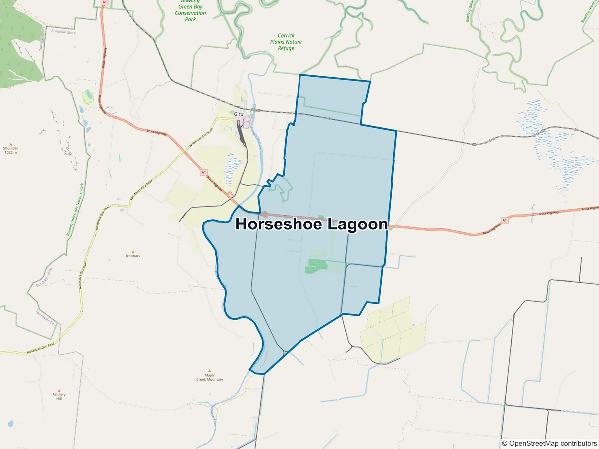 Map of Horseshoe Lagoon, QLD, Australia