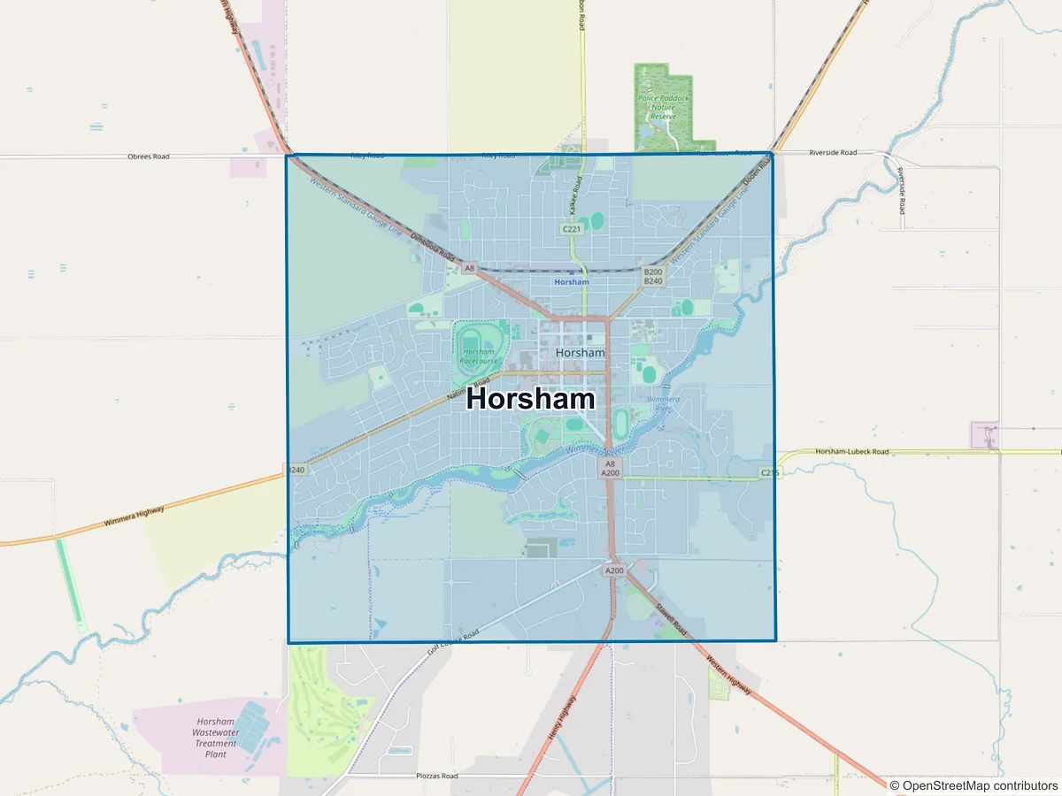 Map of Horsham, VIC, Australia