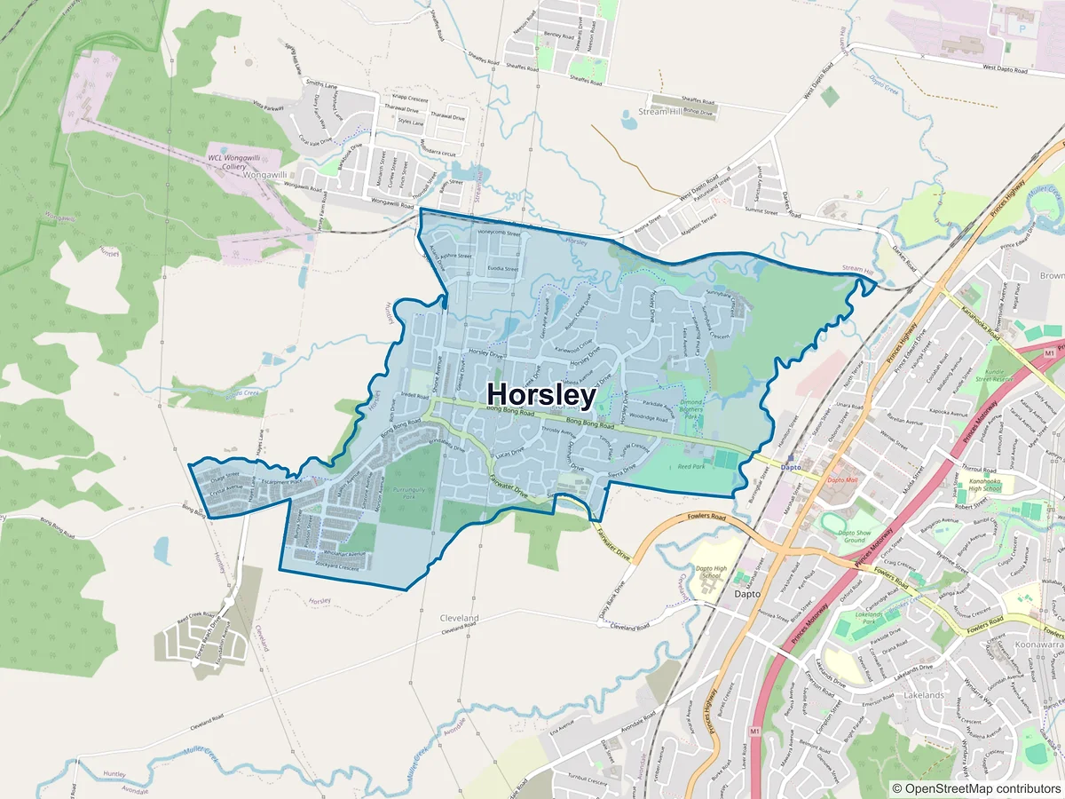 Map of Horsley, NSW, Australia