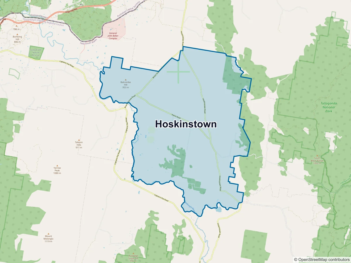 Map of Hoskinstown, NSW, Australia