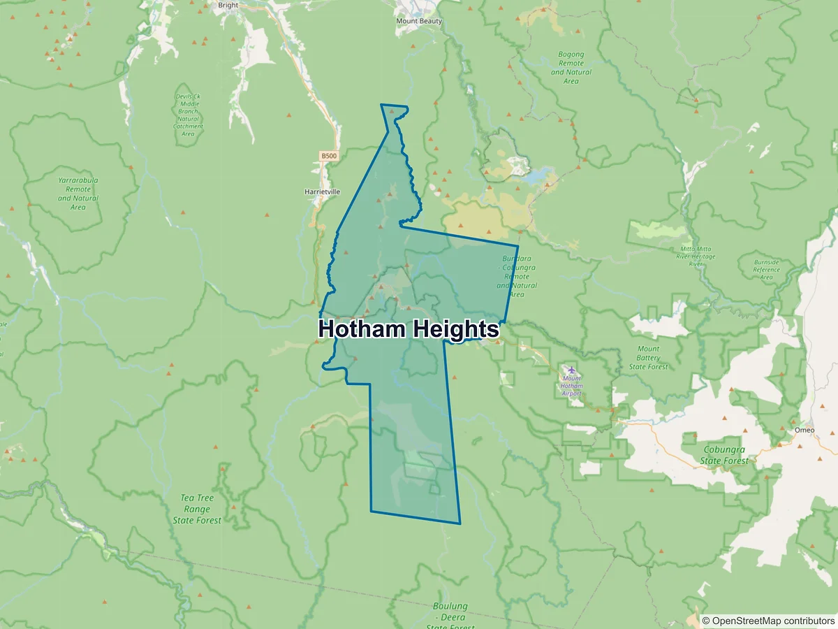 Map of Hotham Heights, VIC, Australia