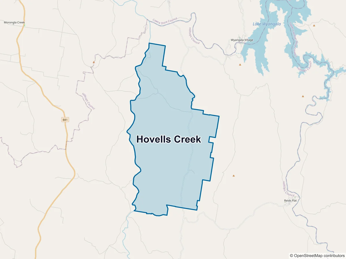 Map of Hovells Creek, NSW, Australia