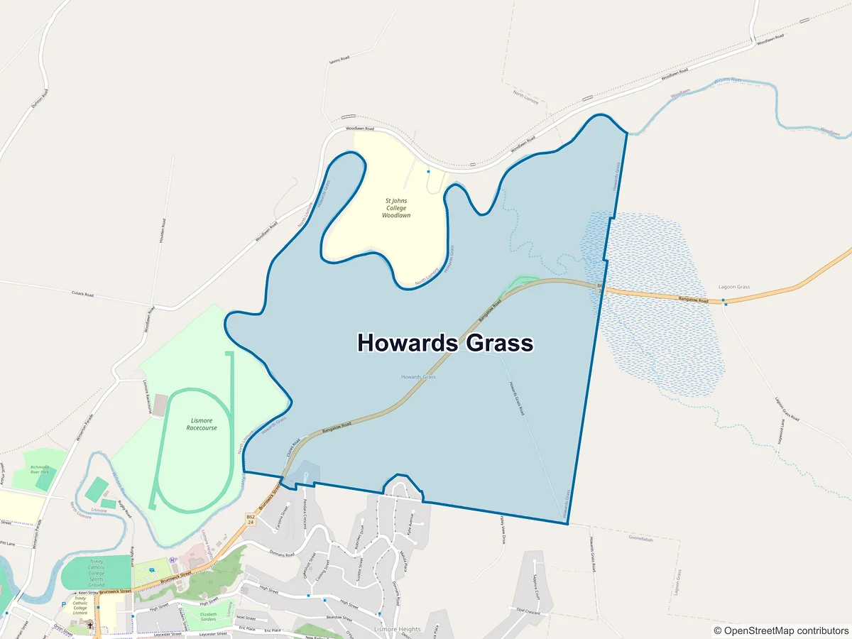 Map of Howards Grass, NSW, Australia