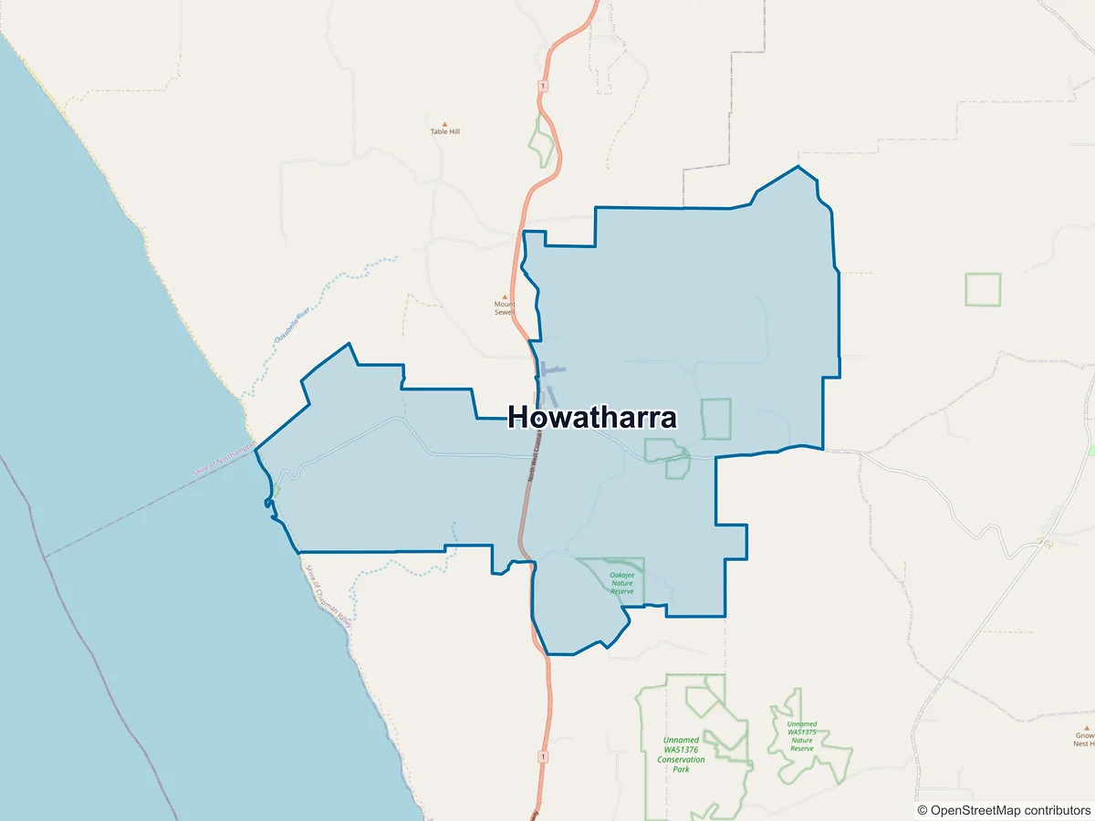 Map of Howatharra, WA, Australia