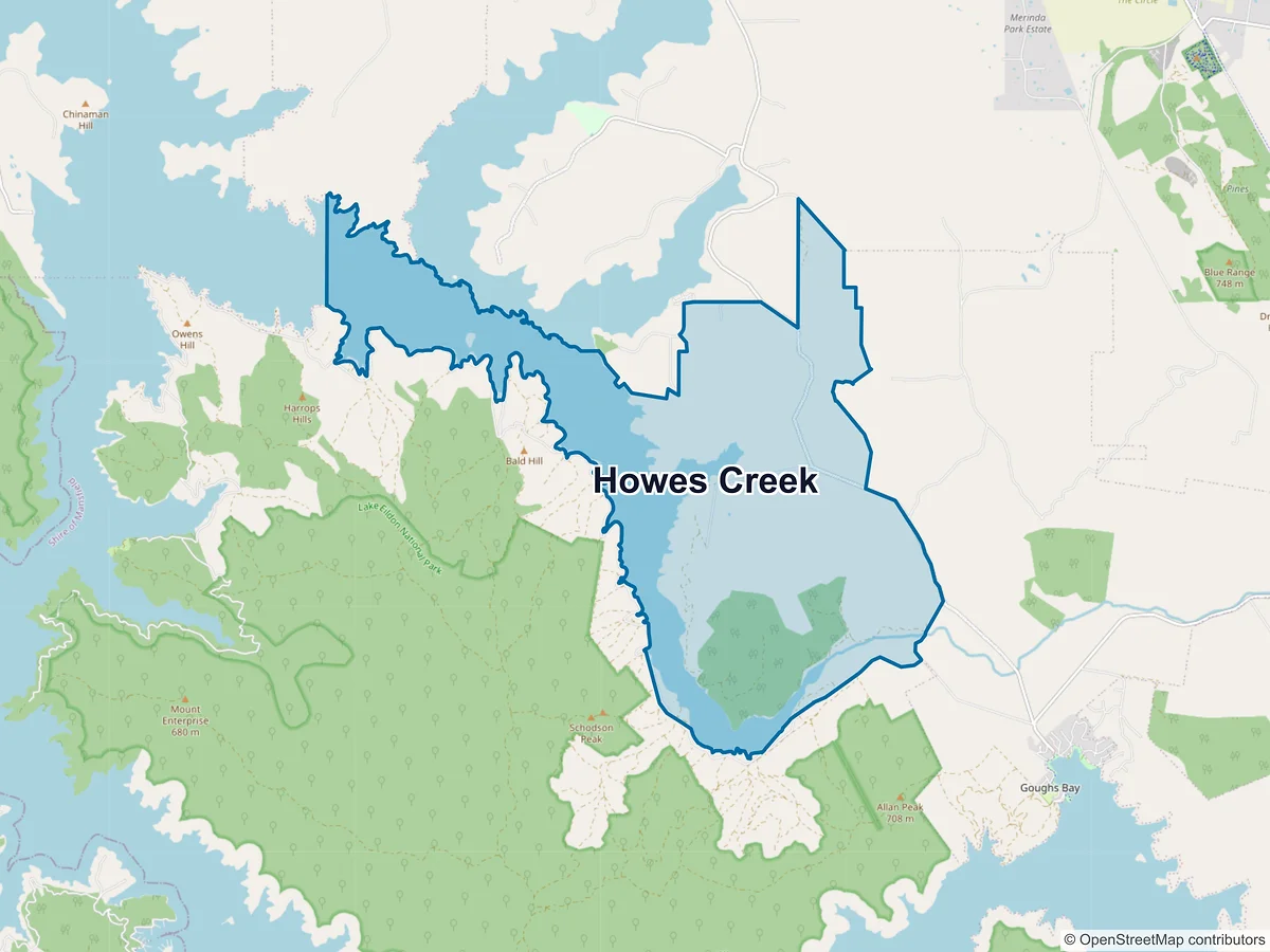 Map of Howes Creek, VIC, Australia