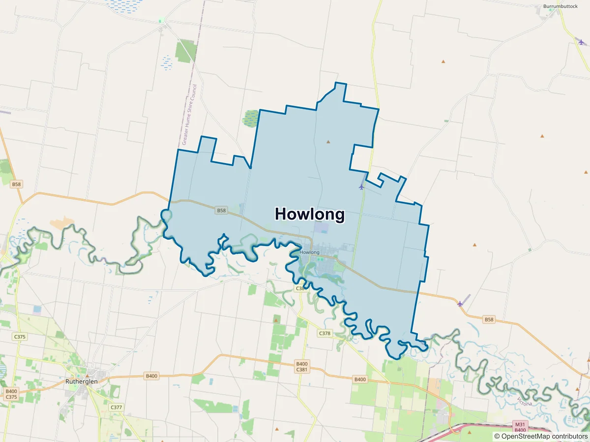 Map of Howlong, NSW, Australia