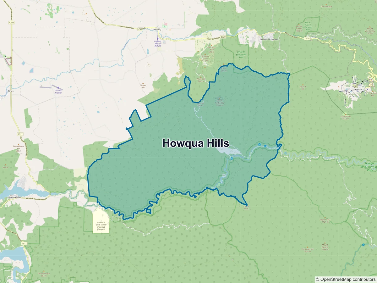 Map of Howqua Hills, VIC, Australia