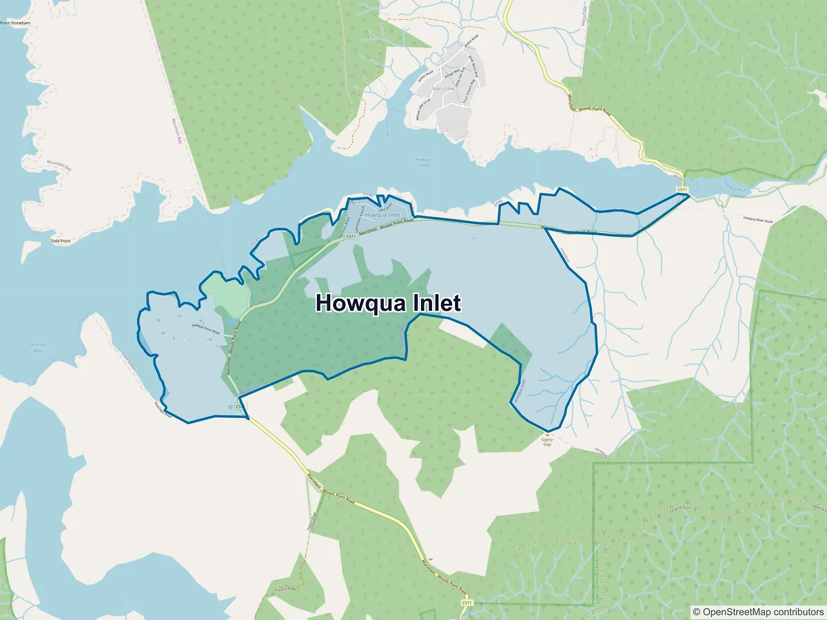 Map of Howqua Inlet, VIC, Australia