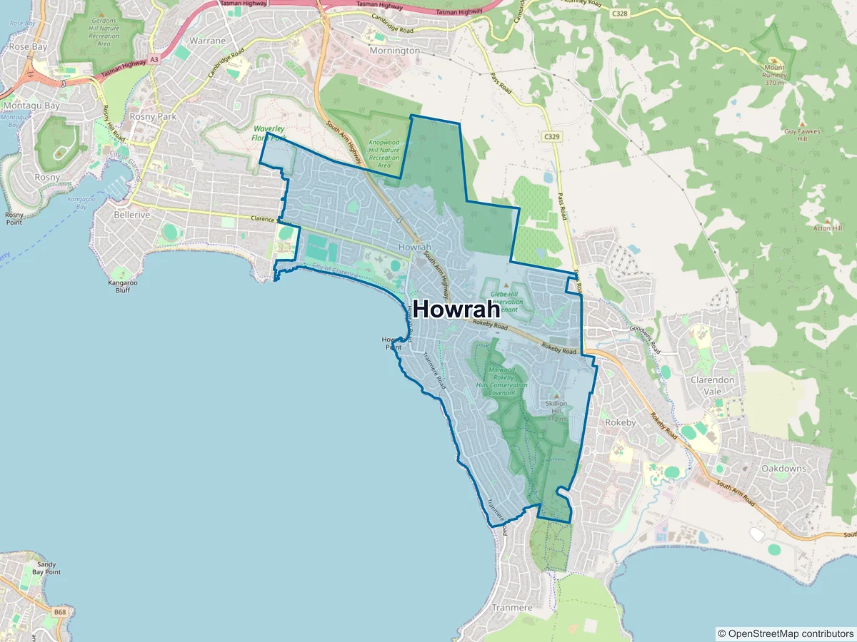 Map of Howrah, TAS, Australia