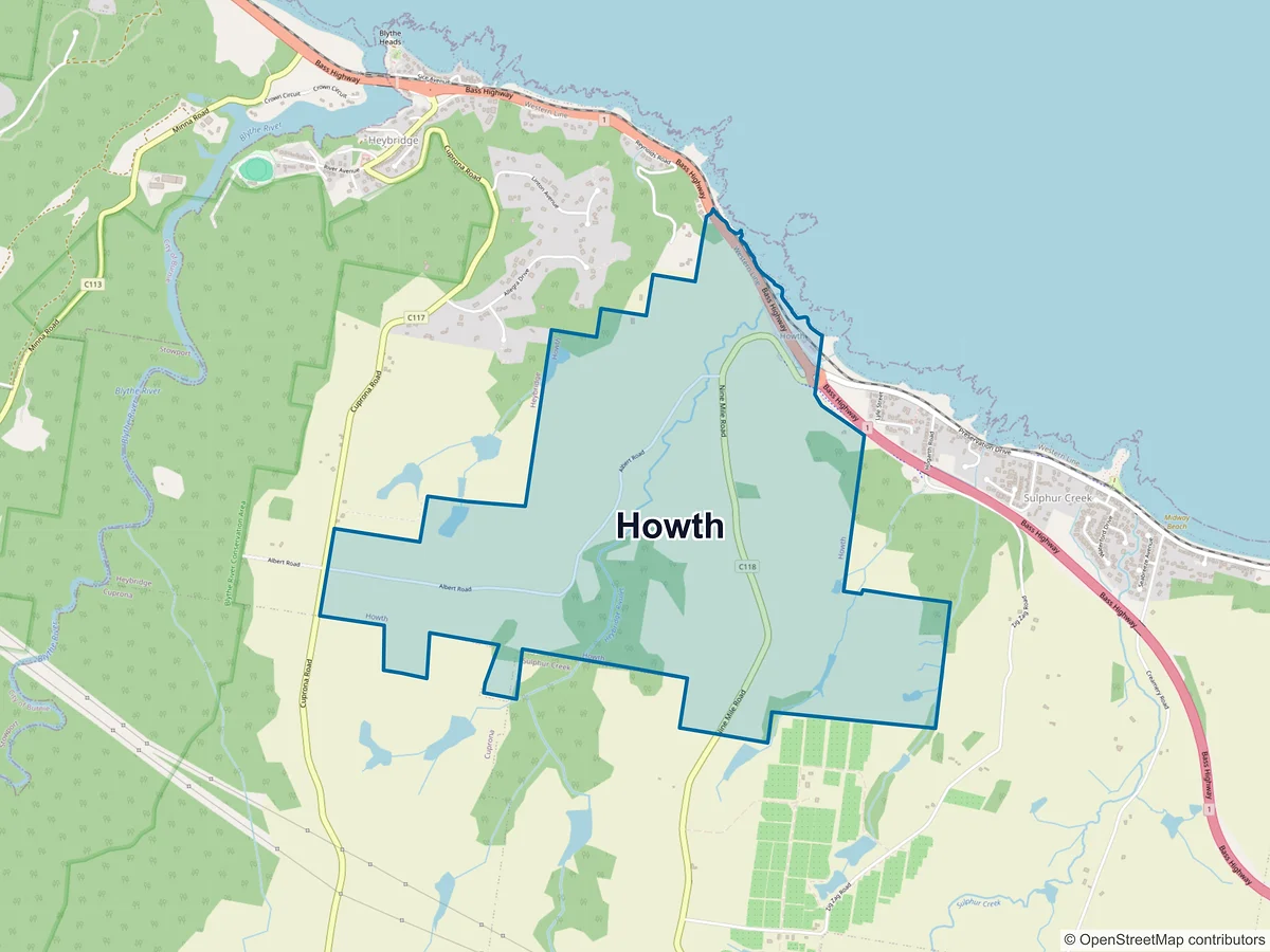 Map of Howth, TAS, Australia