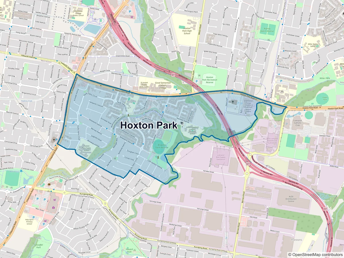 Map of Hoxton Park, NSW, Australia