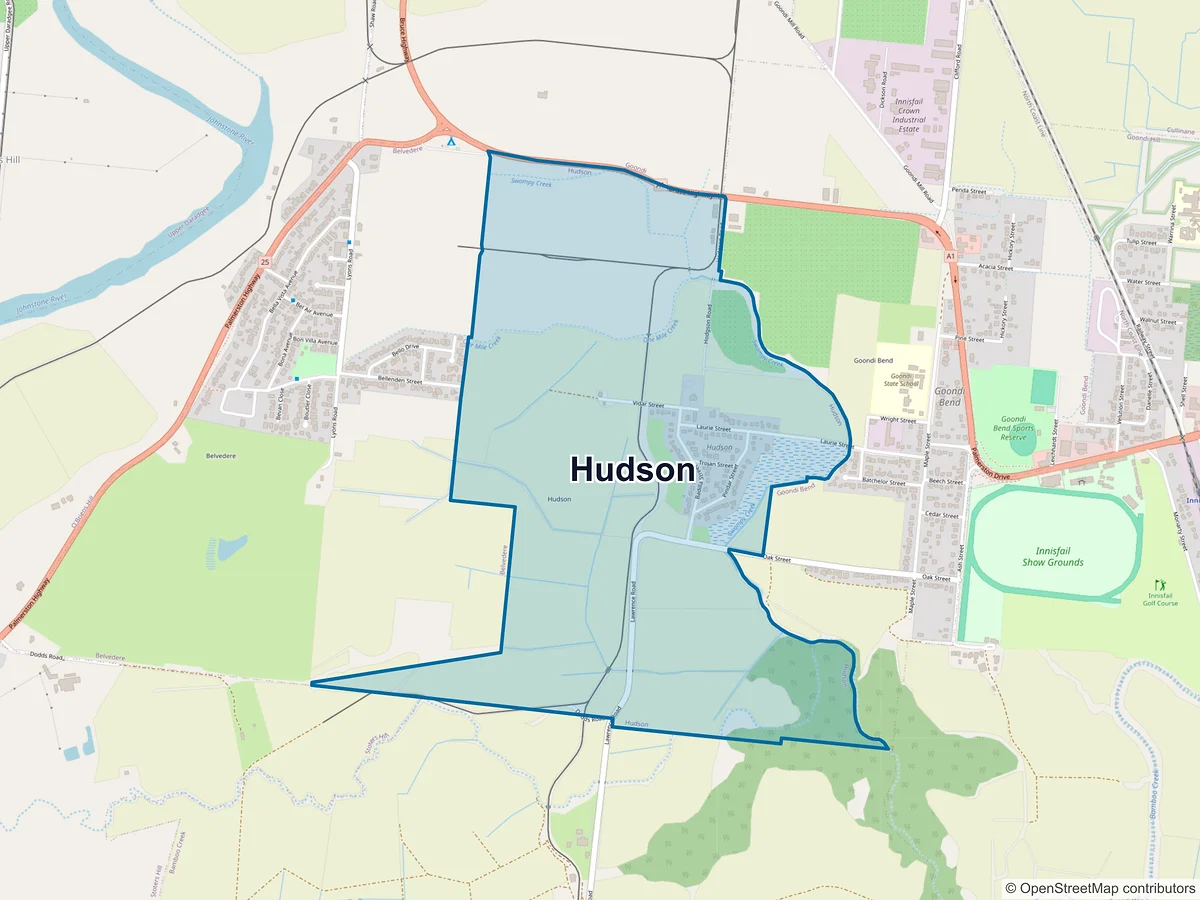 Map of Hudson, QLD, Australia