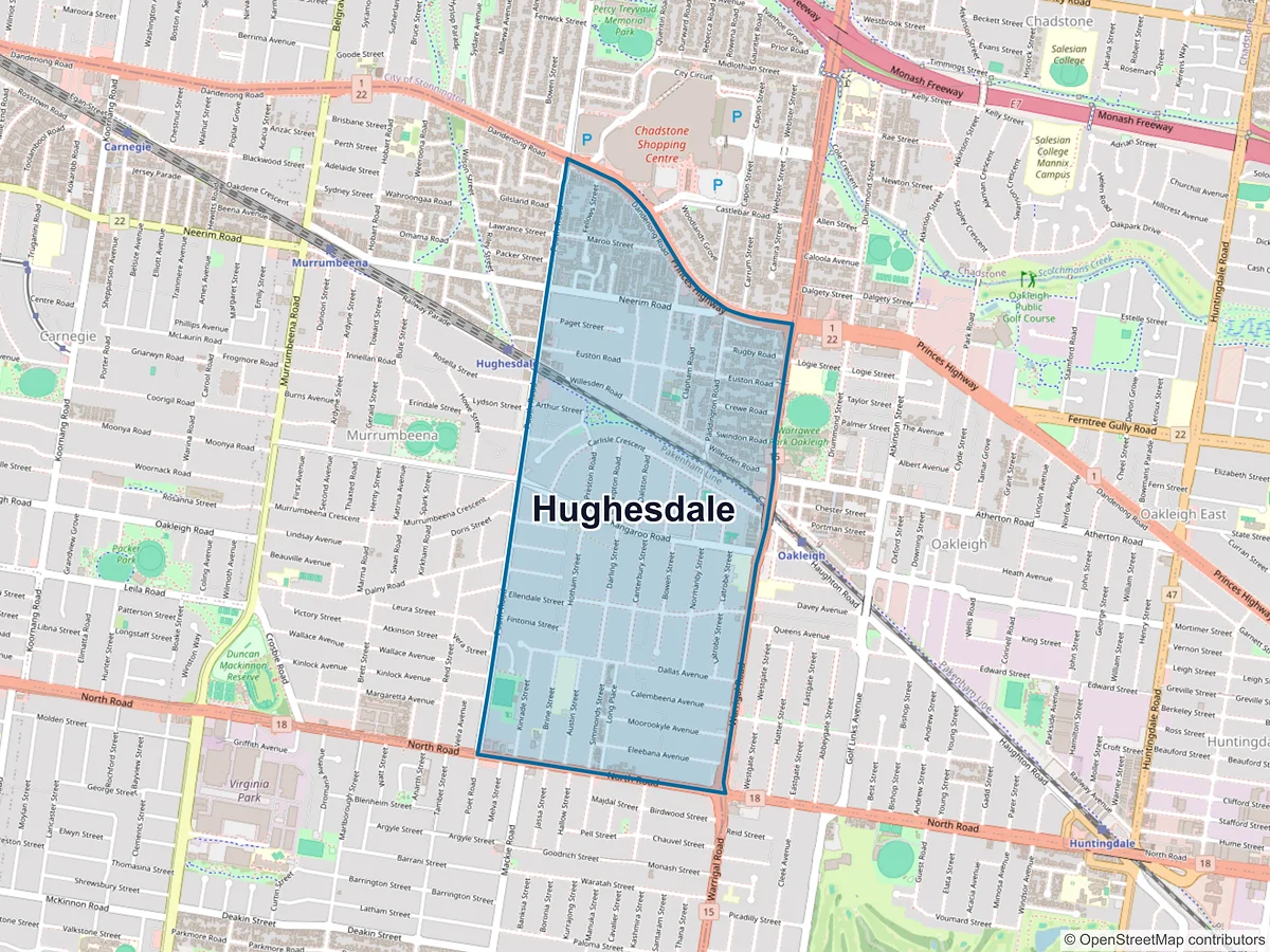 Map of Hughesdale, VIC, Australia