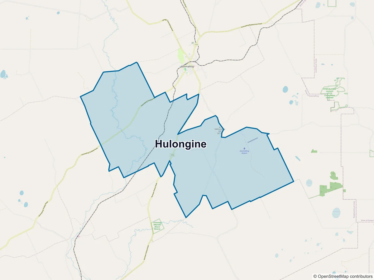 Map of Hulongine, WA, Australia