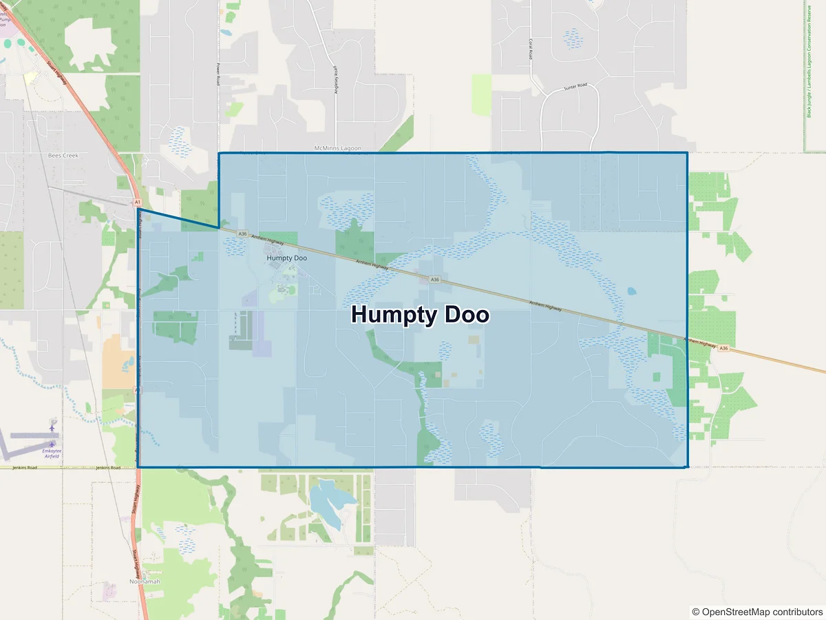 Map of Humpty Doo, NT, Australia