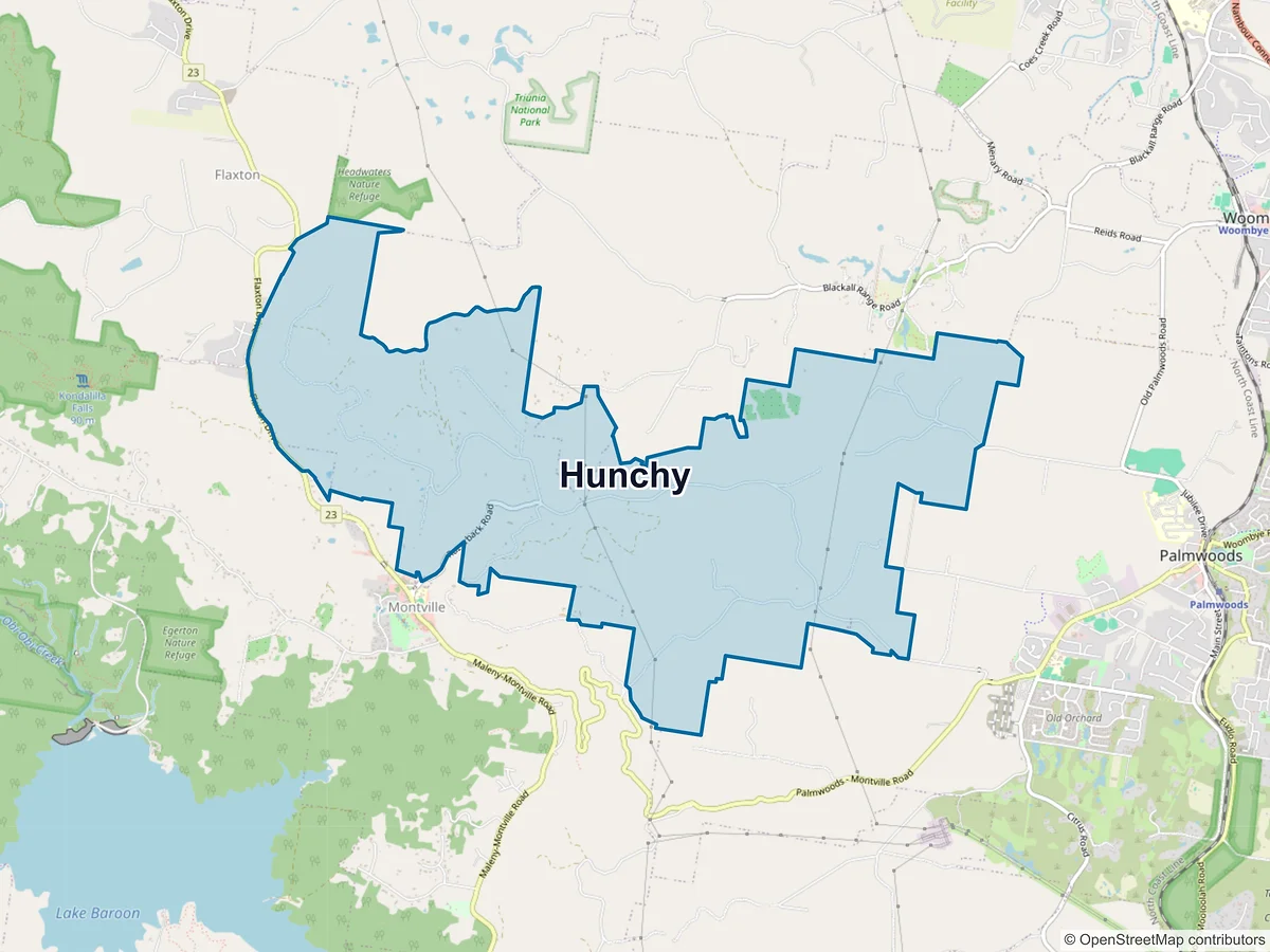 Map of Hunchy, QLD, Australia