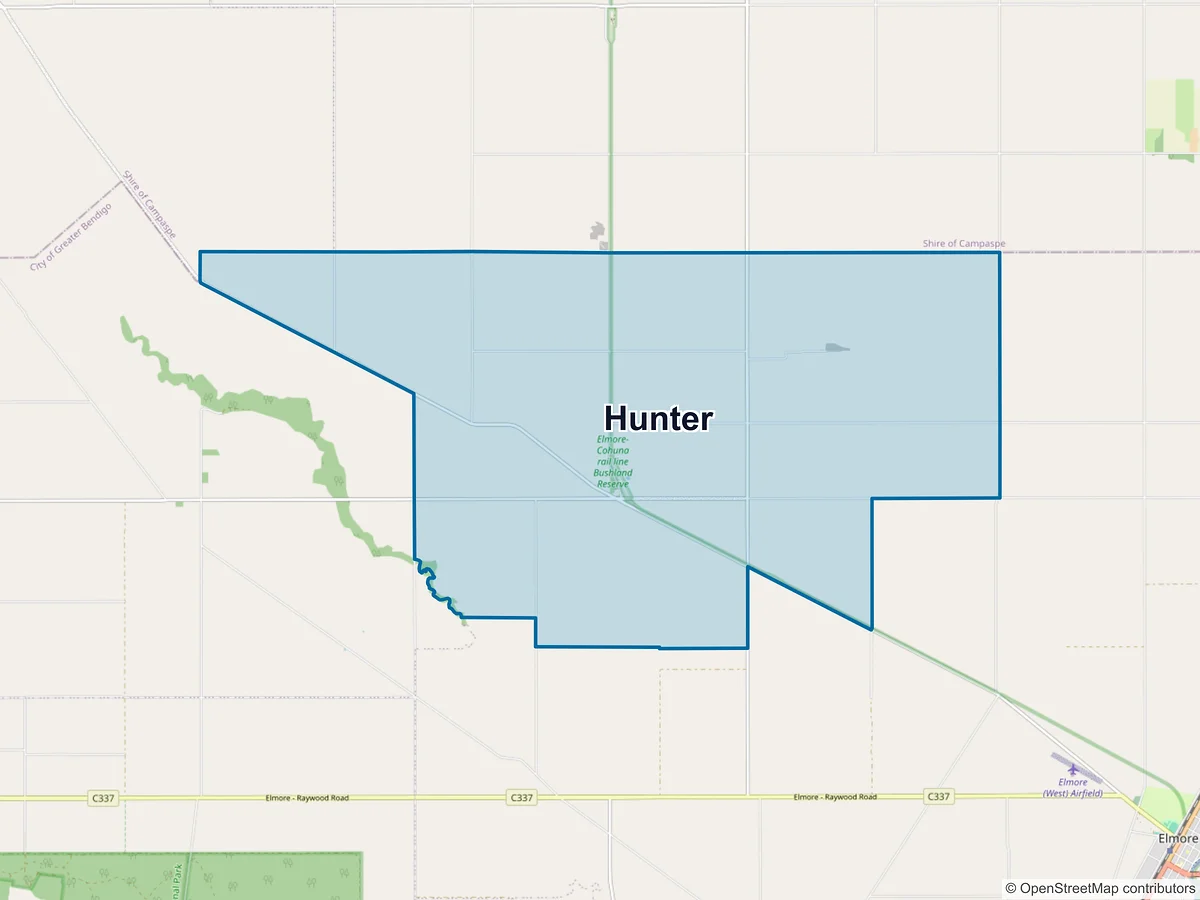 Map of Hunter, VIC, Australia
