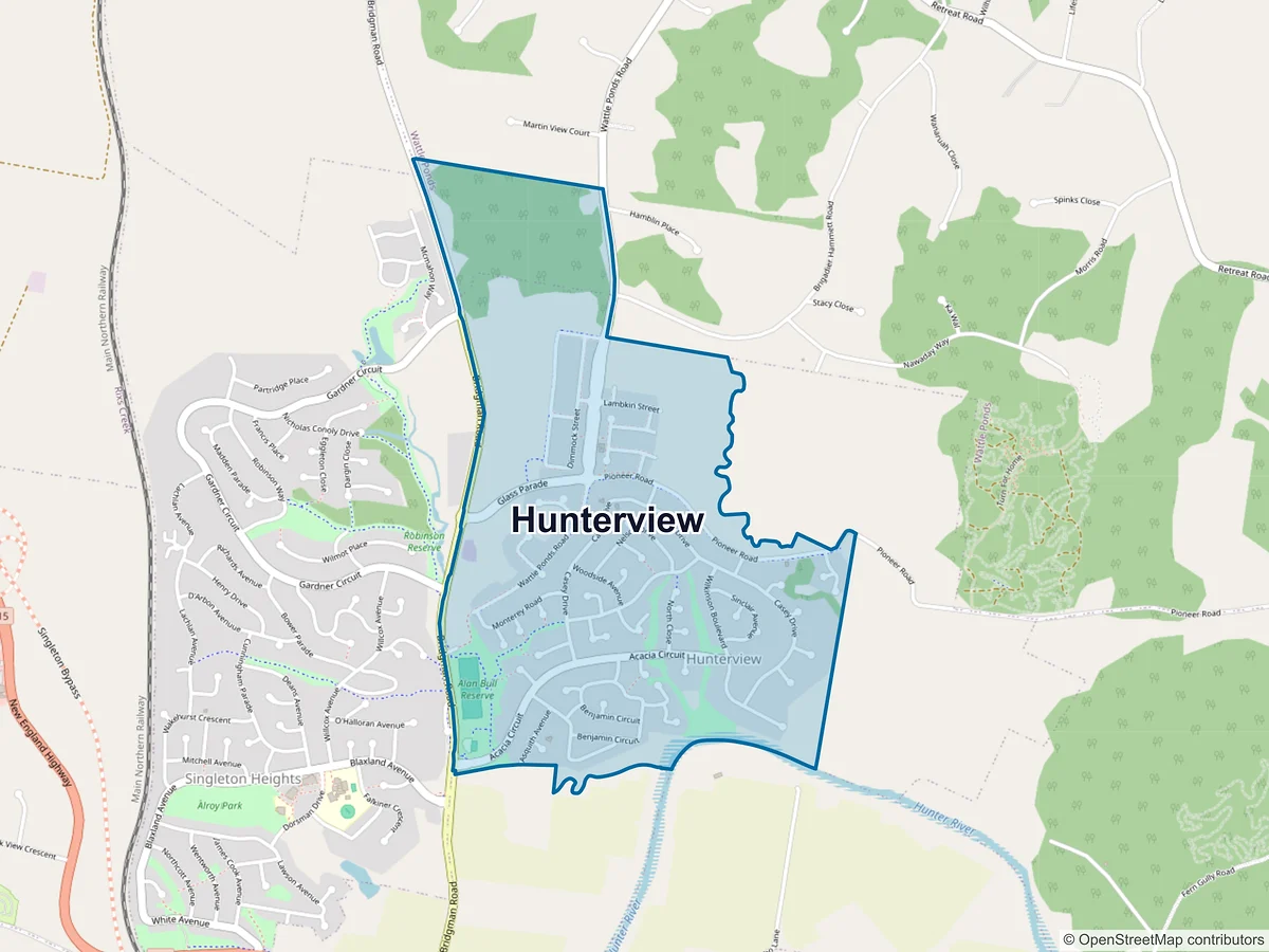 Map of Hunterview, NSW, Australia