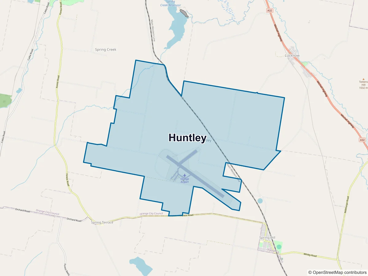 Map of Huntley, NSW, Australia