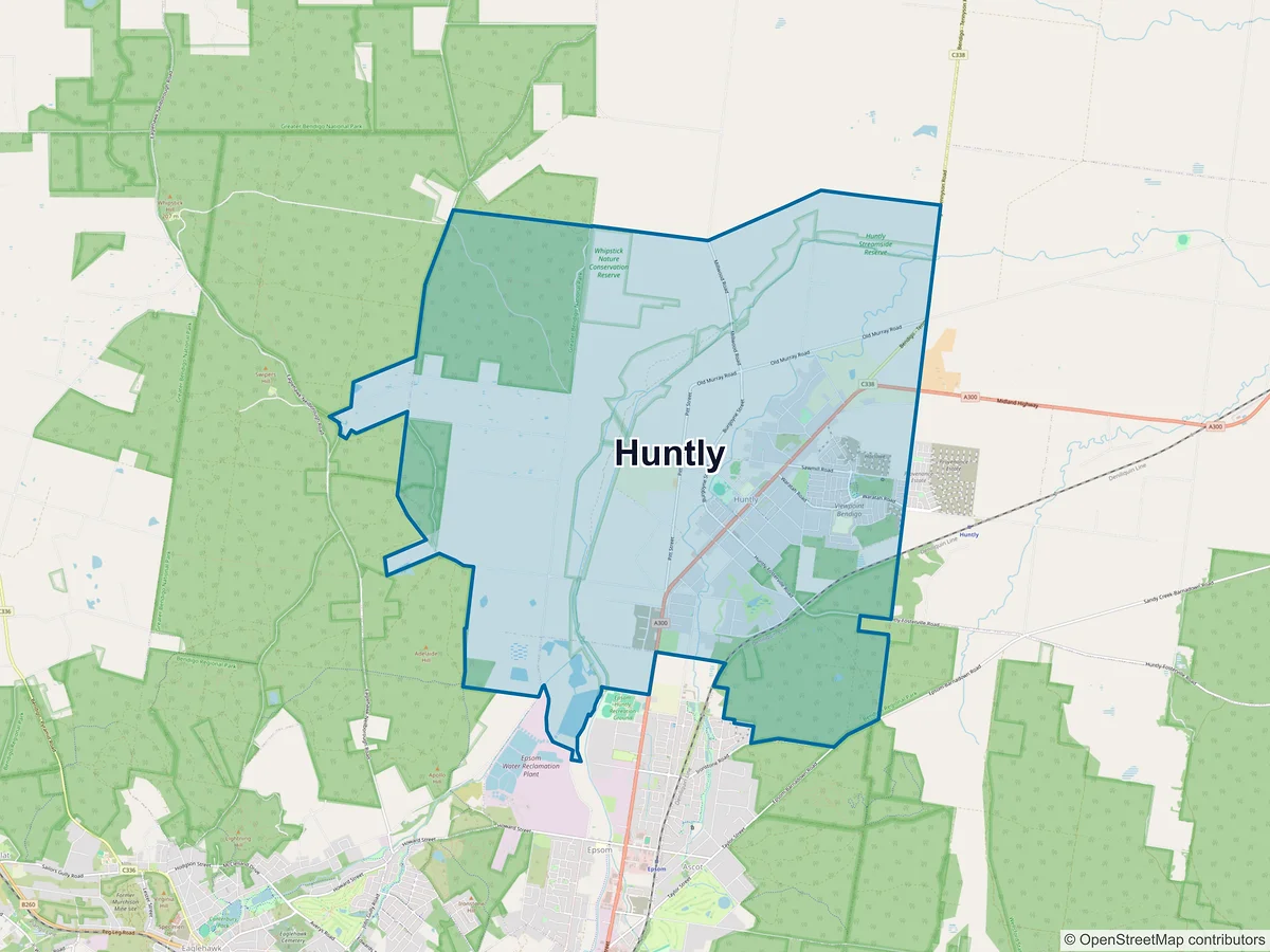 Map of Huntly, VIC, Australia