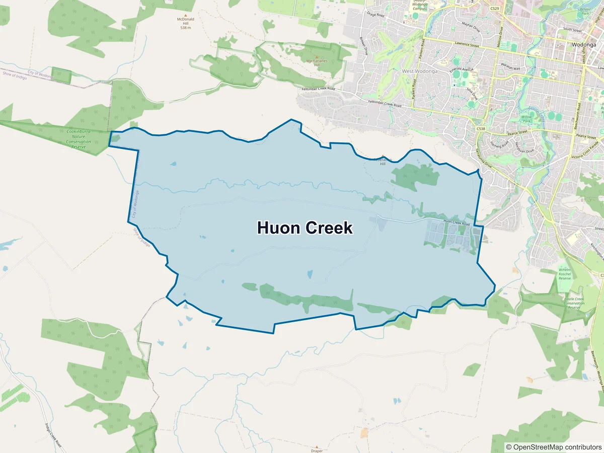 Map of Huon Creek, VIC, Australia