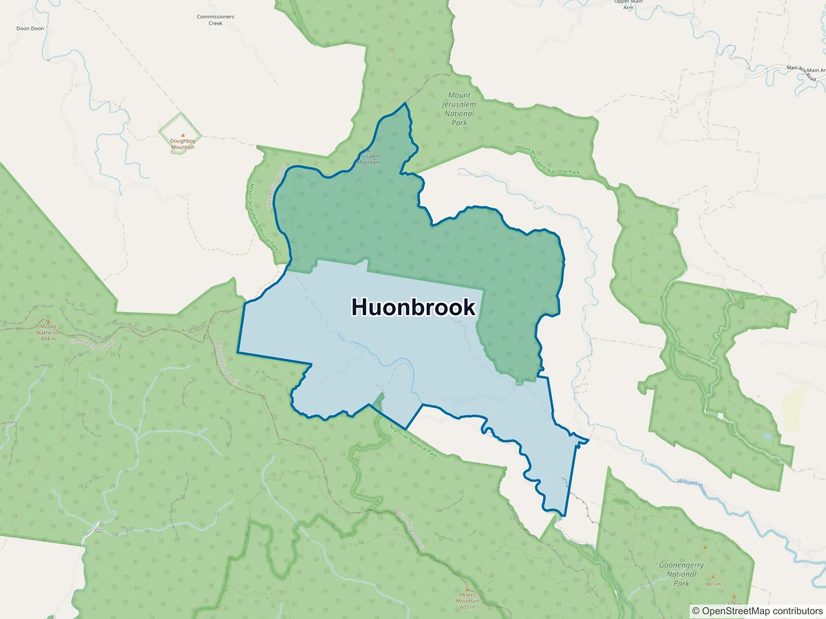 Map of Huonbrook, NSW, Australia