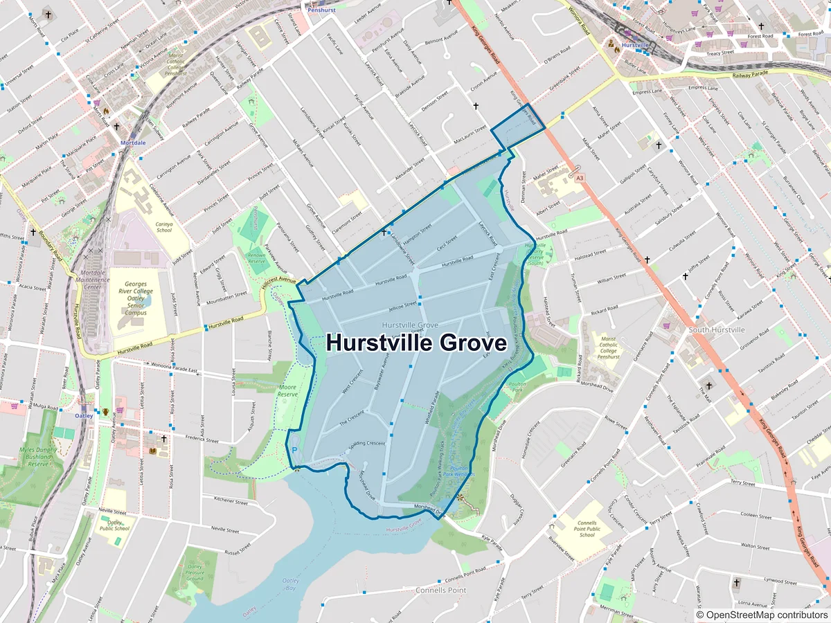 Map of Hurstville Grove, NSW, Australia
