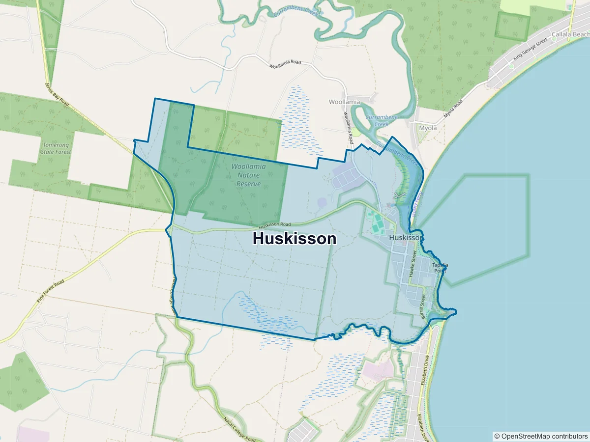 Map of Huskisson, NSW, Australia