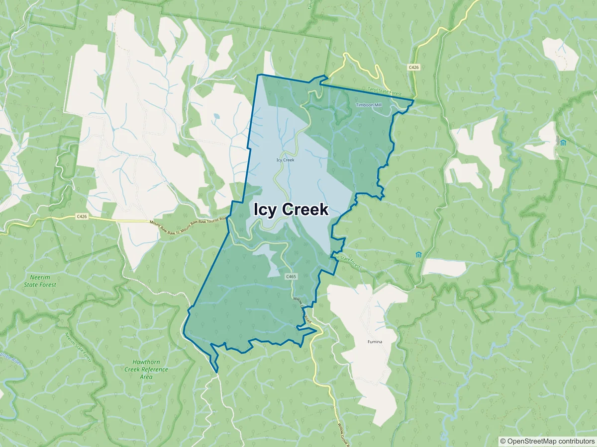 Map of Icy Creek, VIC, Australia