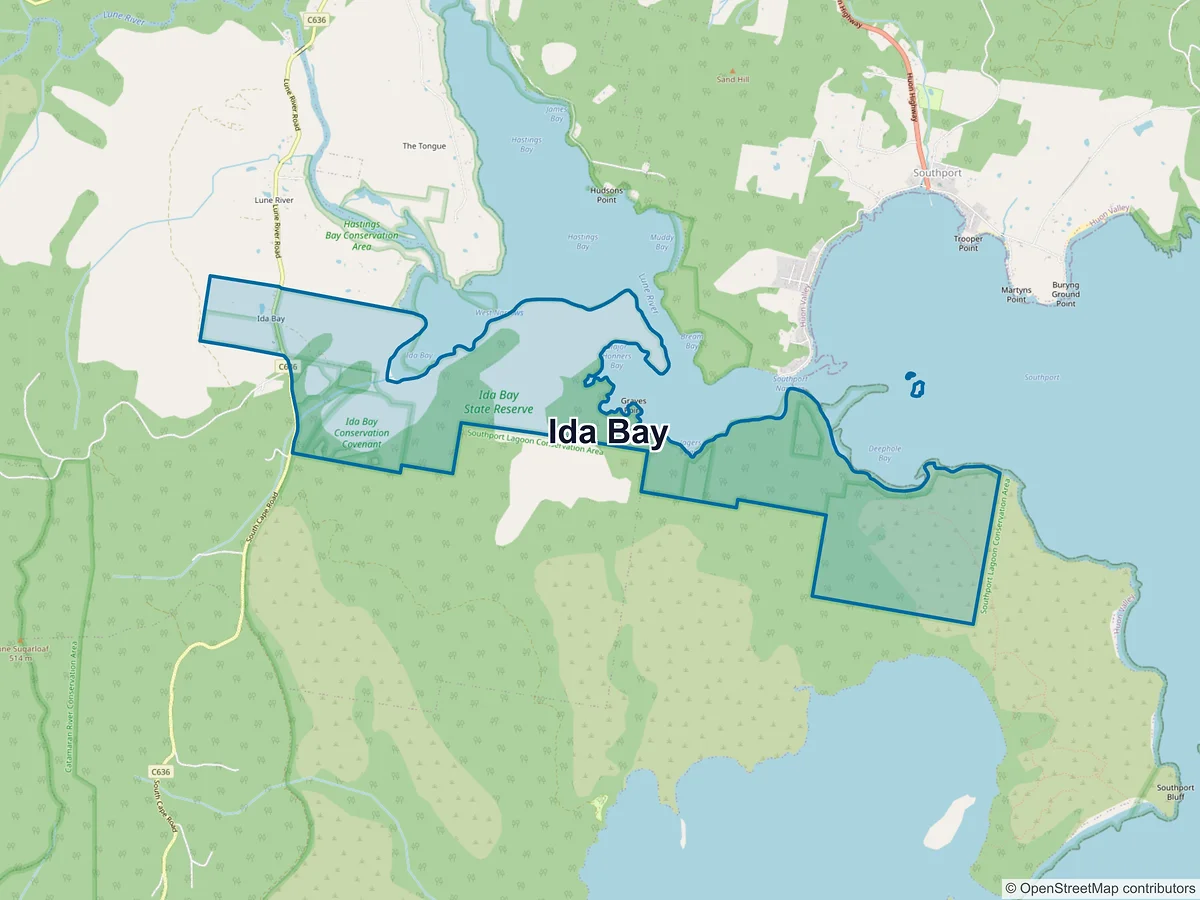 Map of Ida Bay, TAS, Australia