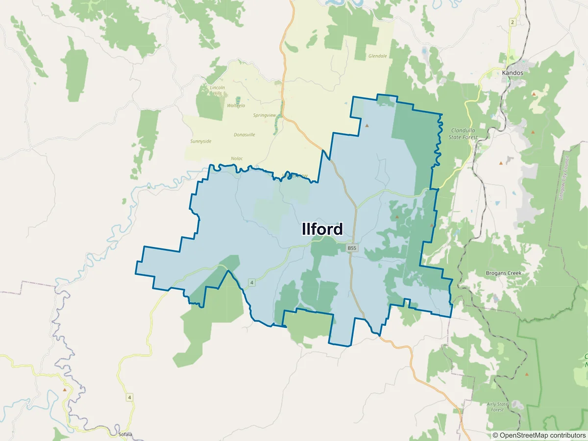 Map of Ilford, NSW, Australia