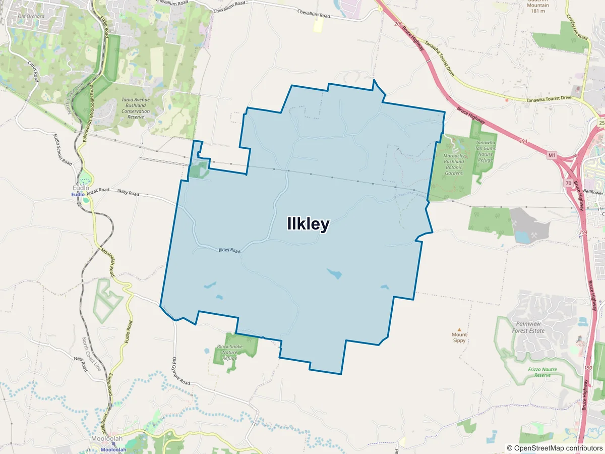 Map of Ilkley, QLD, Australia