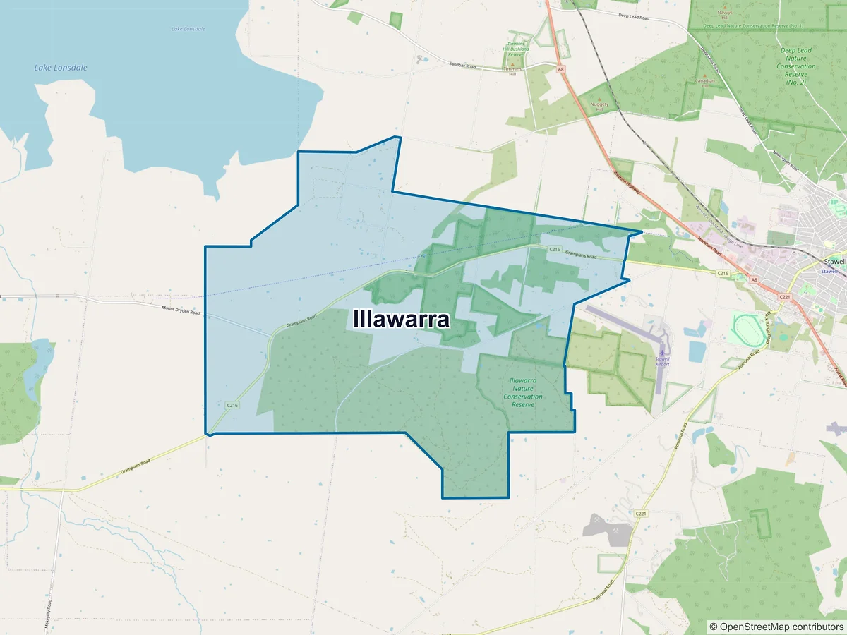 Map of Illawarra, VIC, Australia