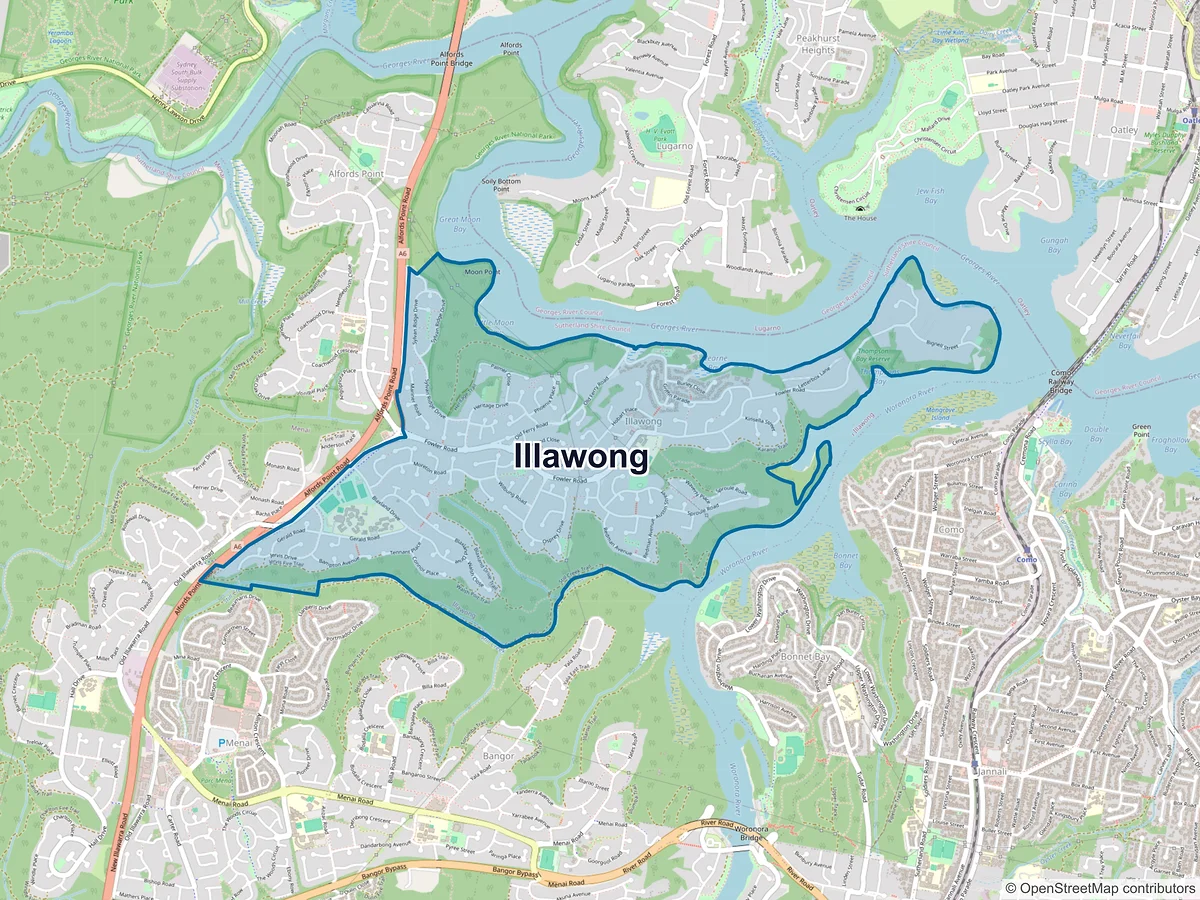 Map of Illawong, NSW, Australia