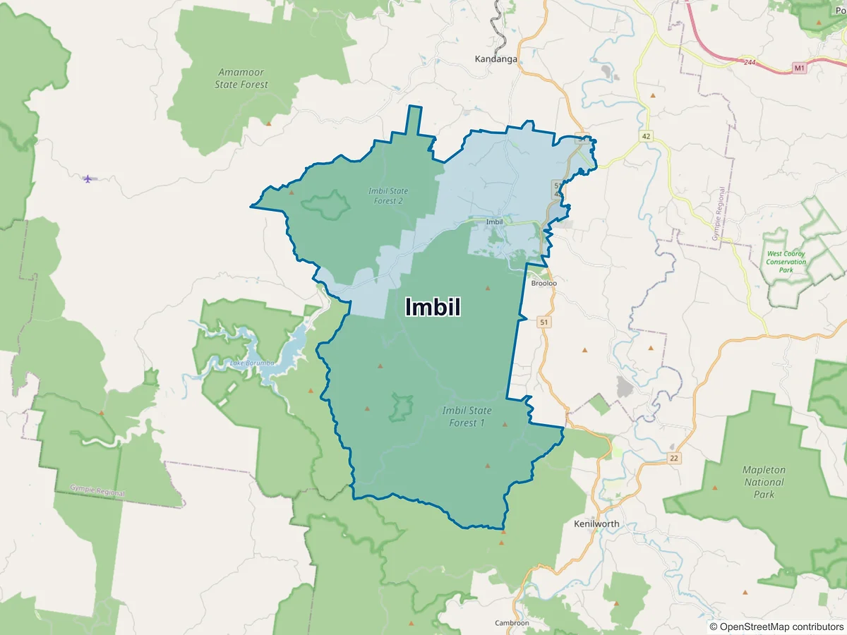 Map of Imbil, QLD, Australia