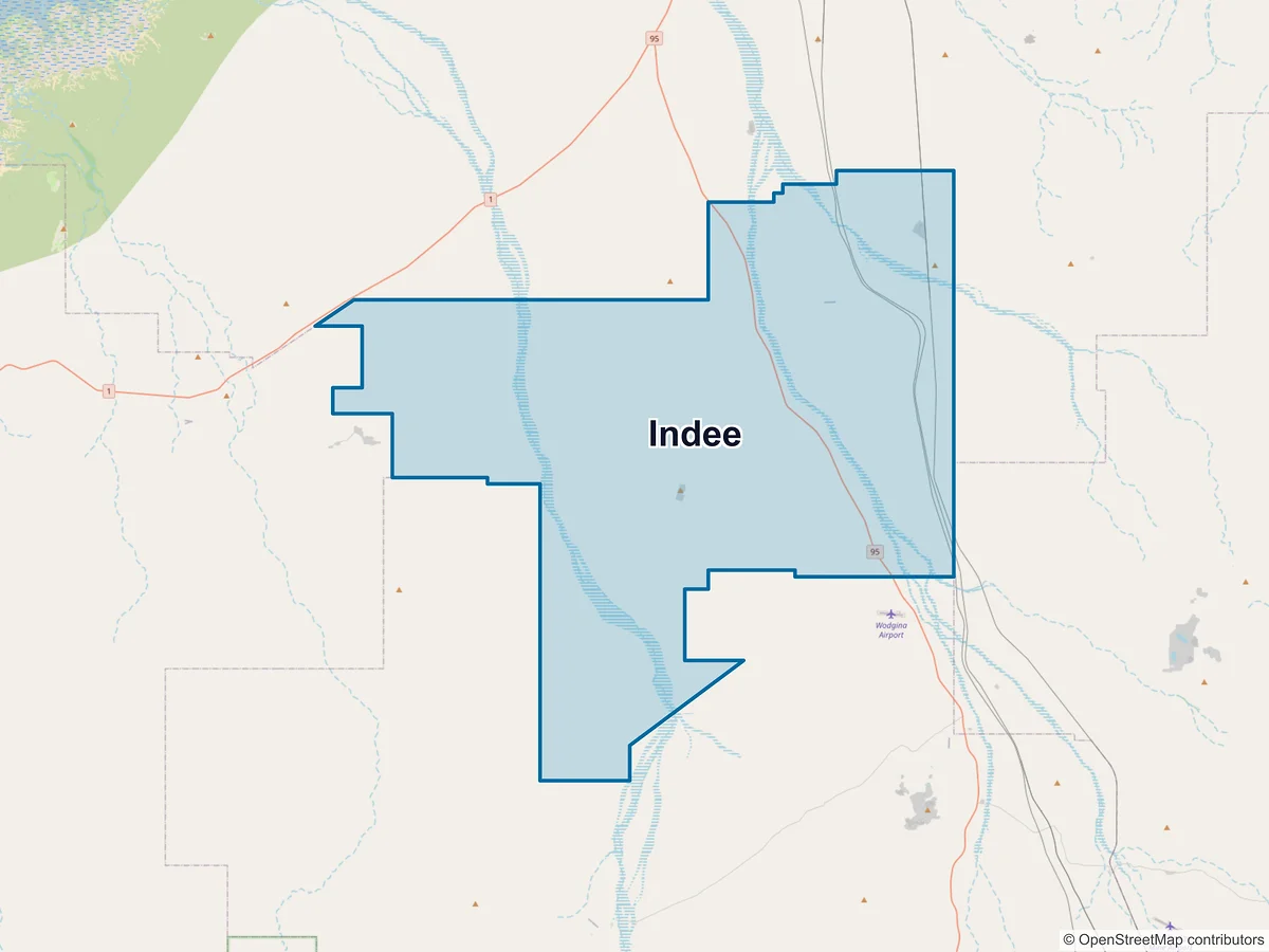 Map of Indee, WA, Australia
