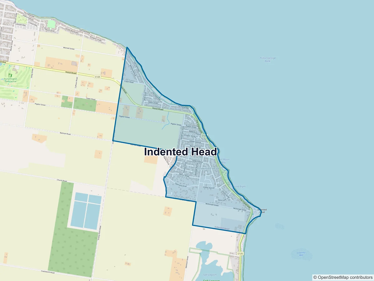 Map of Indented Head, VIC, Australia