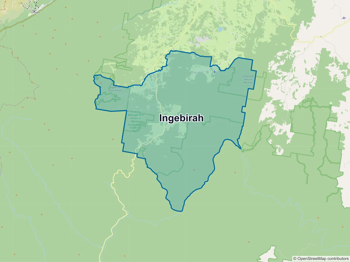 Map of Ingebirah, NSW, Australia