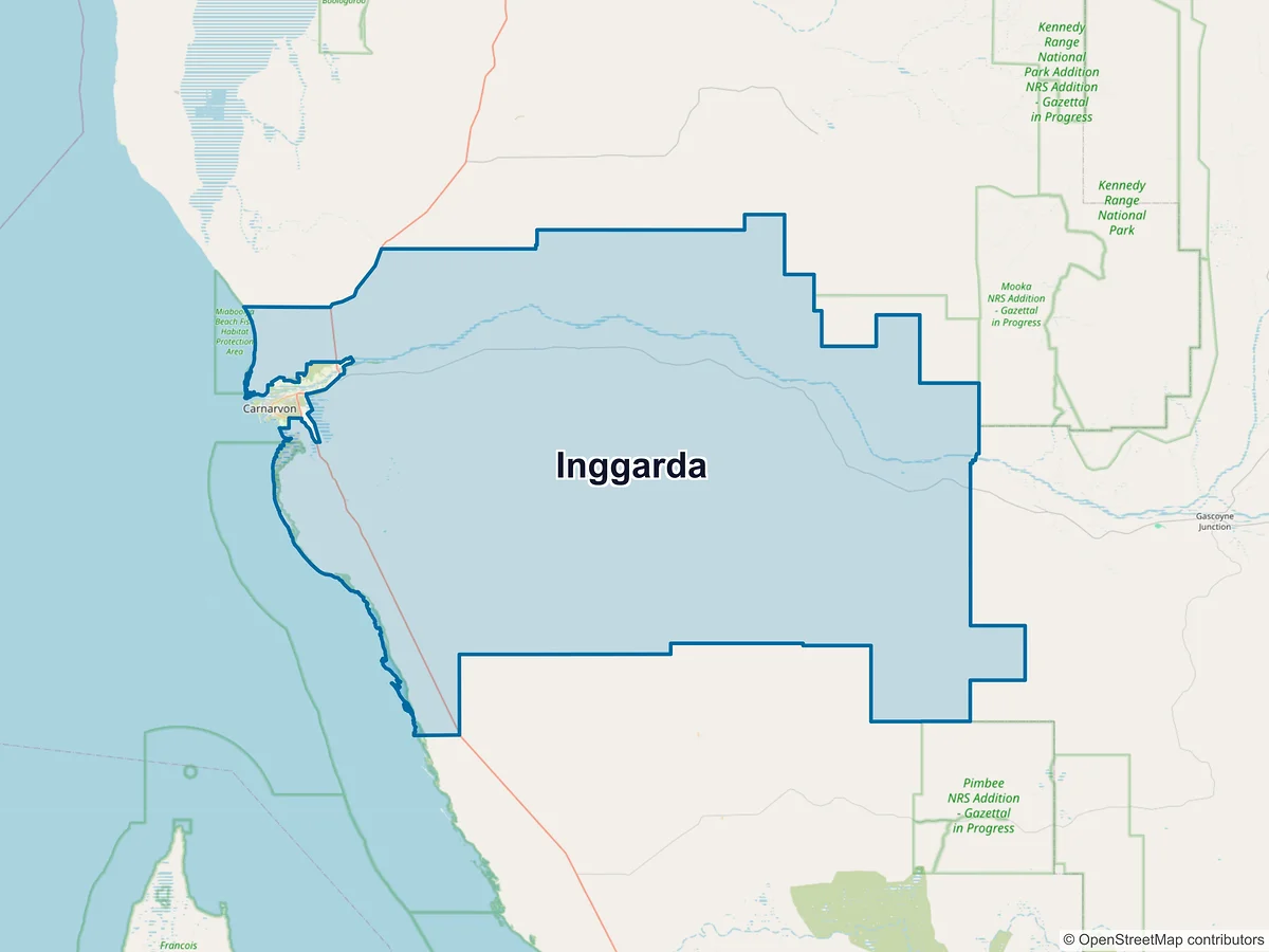 Map of Inggarda, WA, Australia