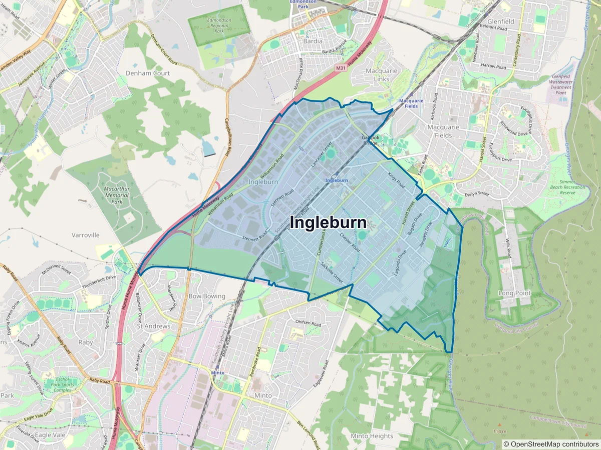 Map of Ingleburn, NSW, Australia