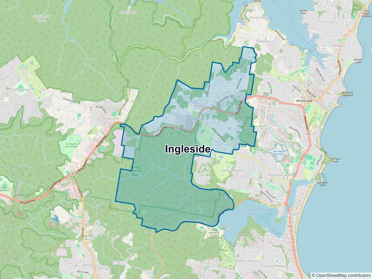 Map of Ingleside, NSW, Australia