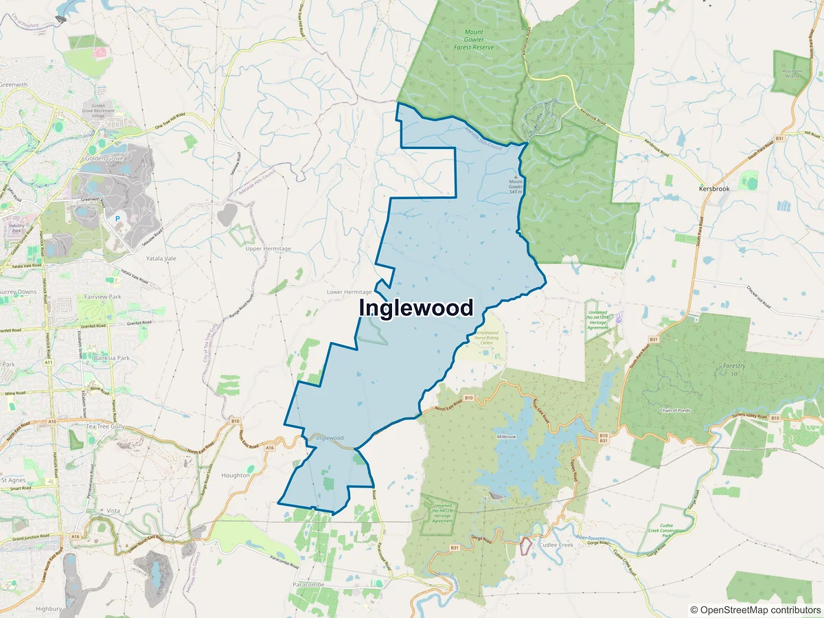 Map of Inglewood, SA, Australia