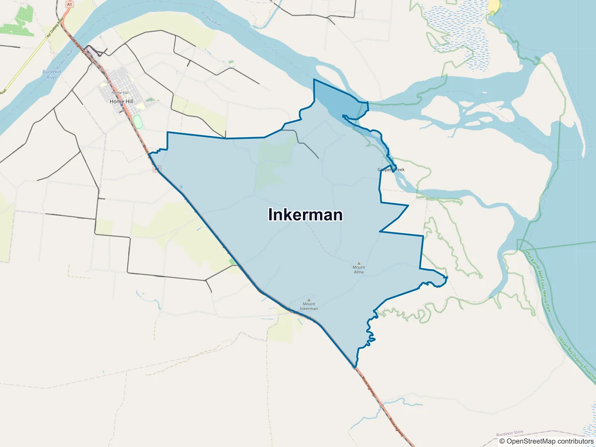 Map of Inkerman, QLD, Australia