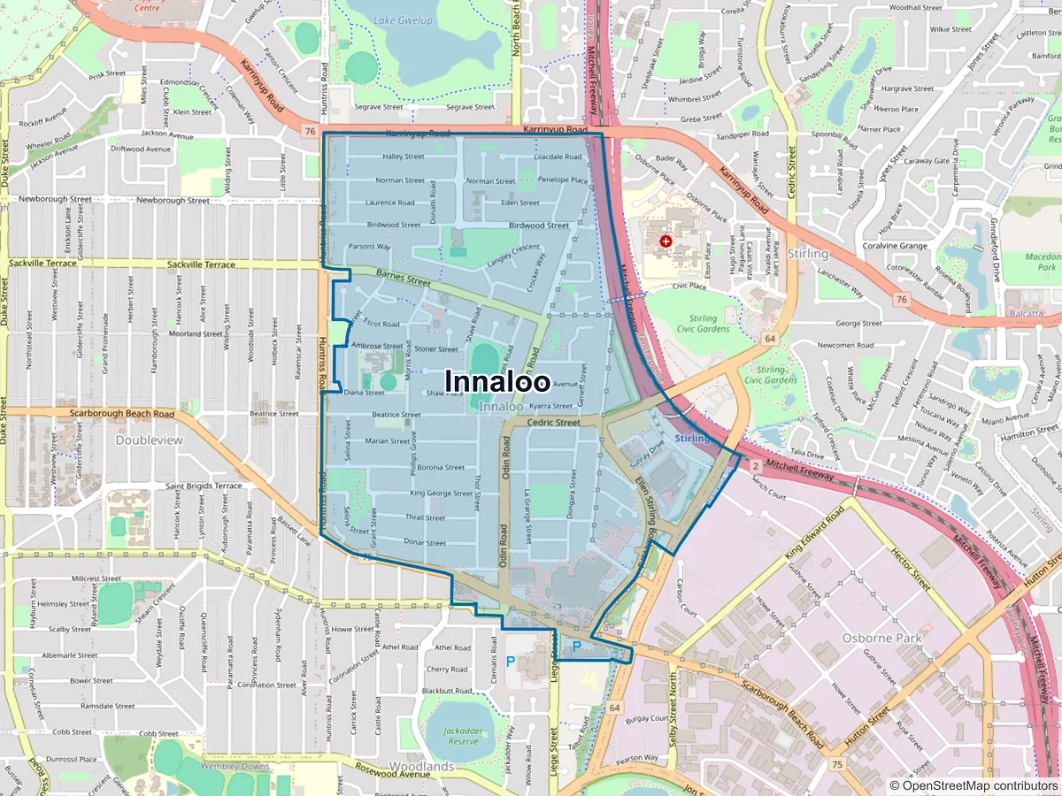 Map of Innaloo, WA, Australia