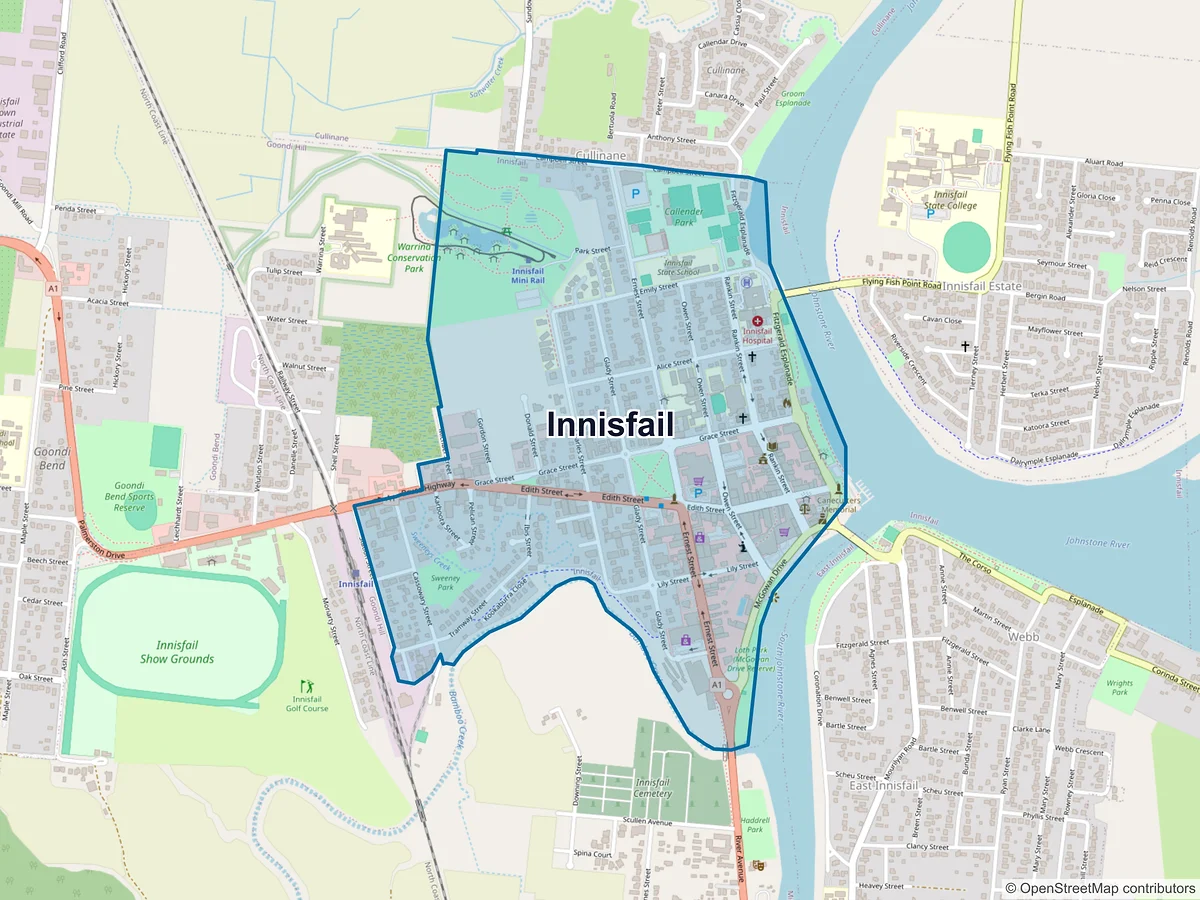 Map of Innisfail, QLD, Australia