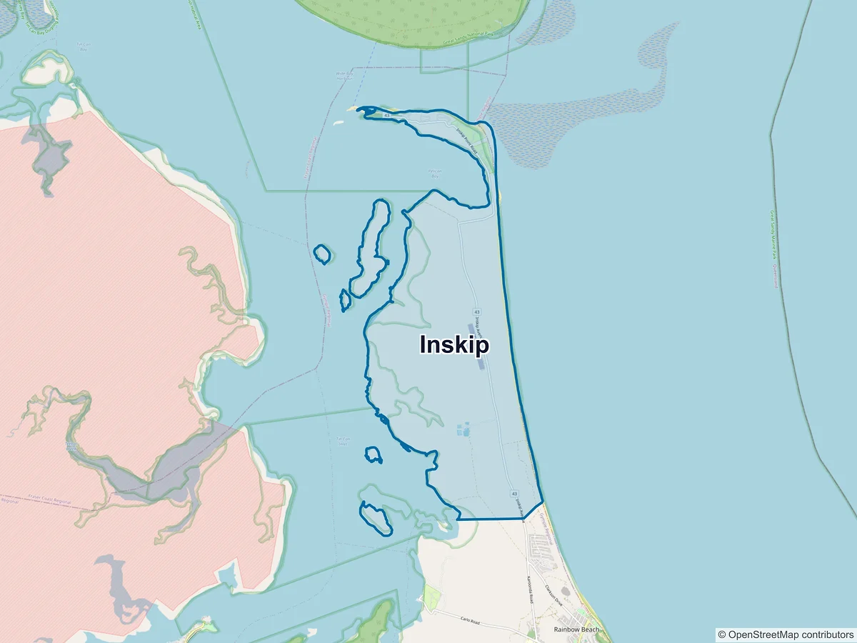 Map of Inskip, QLD, Australia