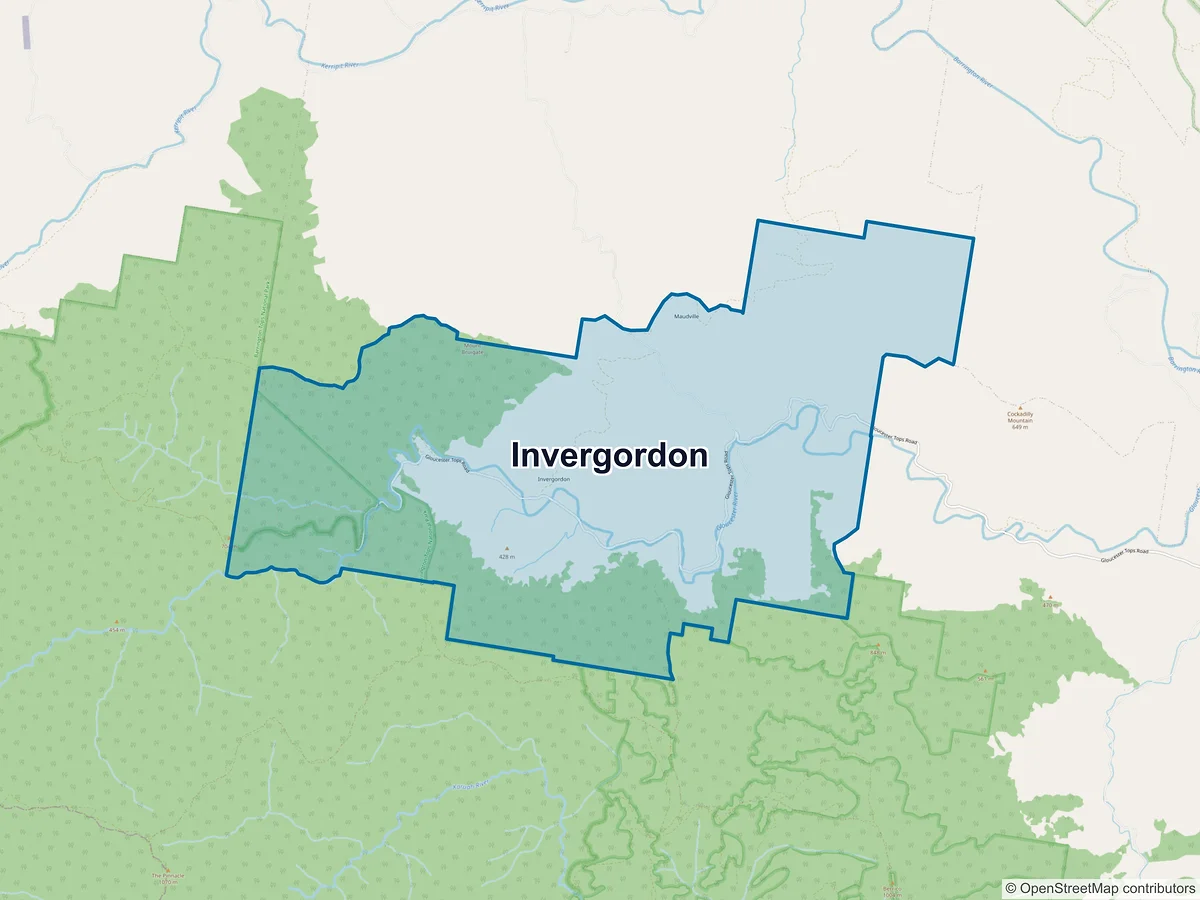 Map of Invergordon, NSW, Australia